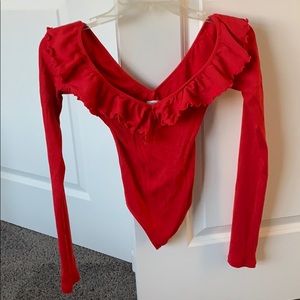 Wilfred XXS Long sleeve Red  Skinny Body Suit